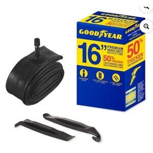 Good Year Premium Heavy Duty Bicycle Tube 16 X 1.75/2.124 | 16in & 2 Tire Lever